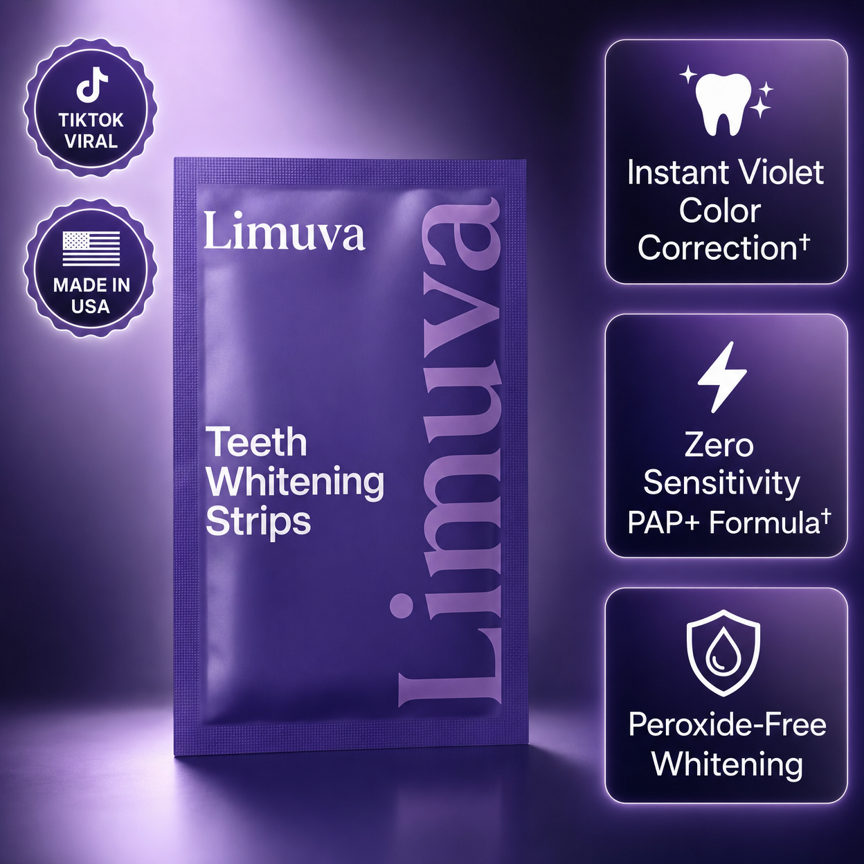 Limuva™ Purple Teeth Whitening Strips