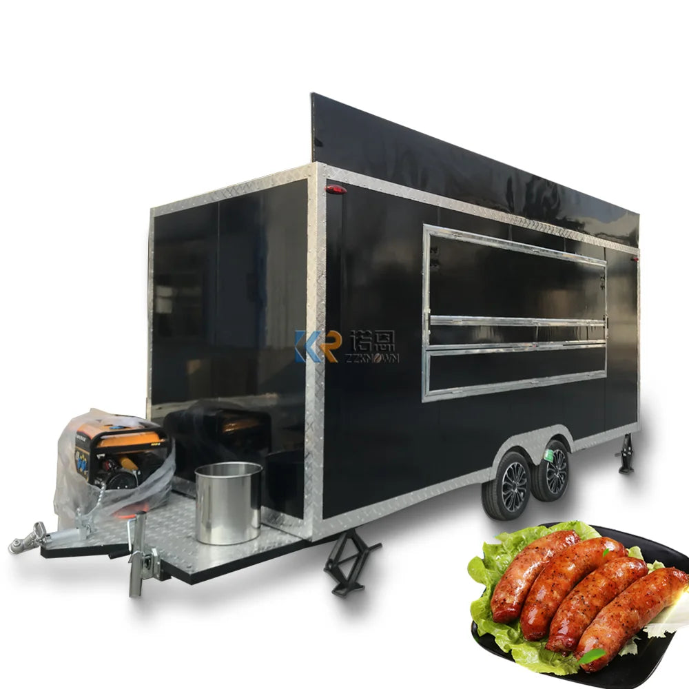 2023 New Food Truck Street Coffee Mobile Fully Equipped Food Trailer Ice Cream Vending Cart Coffee Fast Food Truck