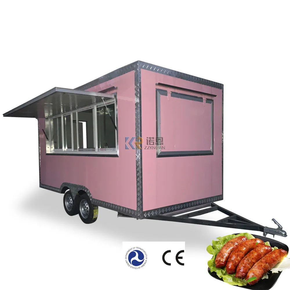 2023 New Perfect Furniture Food Cart Mobile French Fries Trailer Street Food Trailer with Full Kitchen Equipments