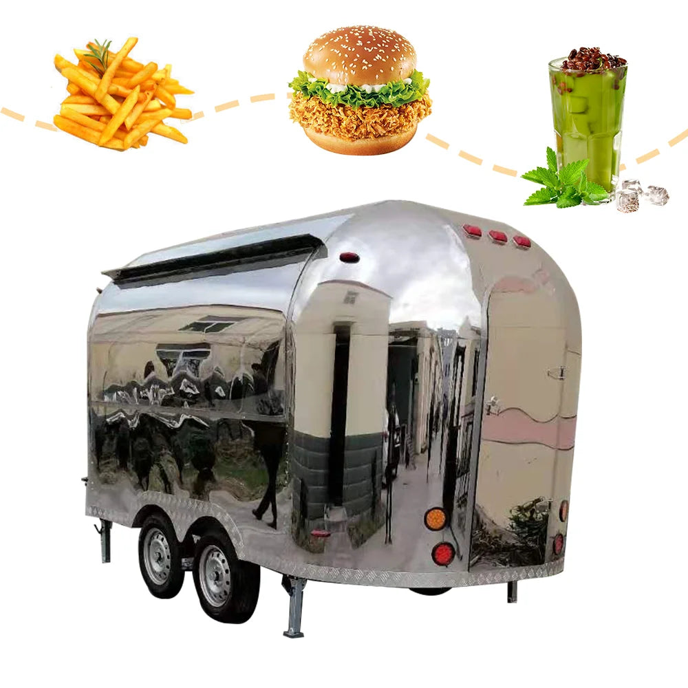 Fast Street Electric Mobile Food Cart Bus Vending Car Galvanized Food Truck Trailer For Sale Ghana Restaurant Foodtruck