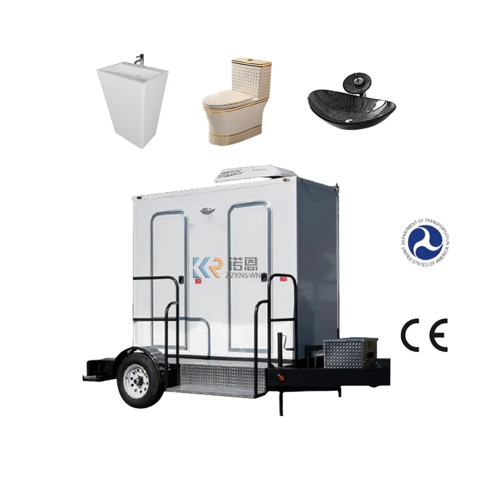 2023  Mobile 3 Stalls Portable Shower Room Toilet Shower Camping Outdoor Portable Restroom Trailers Restroom