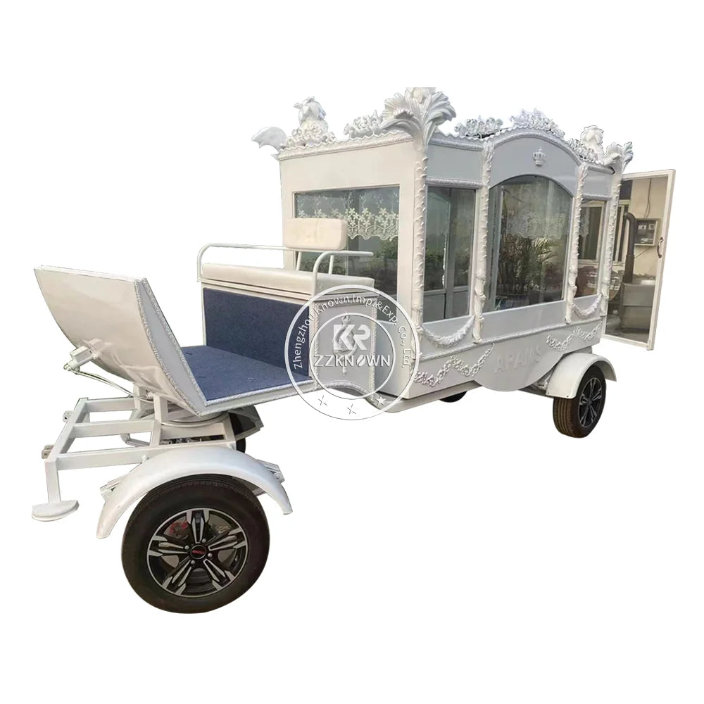 A Variety Of Traditional Vintage White Holy Horse Hearse Classic Funeral Car Coffin Supplies Casket Funeral Equipment Customized