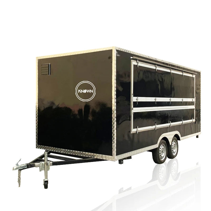 OEM 16ft Length Mobile Sale Street Food Trailer Shop Gelato Cart Halal Vegan Food Truck with Big Sales Windows For Sale in USA