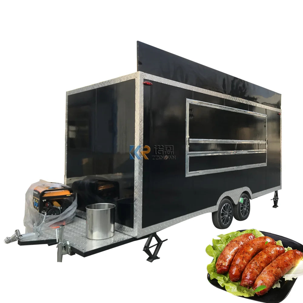 2023 New Food Trucks Used For Sale Gasoline Truck Horse Box Trailer Fully Equipped Ice Cream Coffee Fast Food Truck