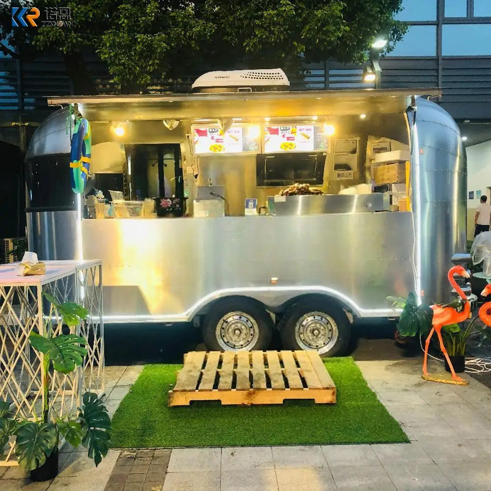 New Pizza BBQ Ice Cream Cart Concession Food Trailer Mobile Beer Bar Airstream Food Truck With Full Kitchen Restaurant Equipment