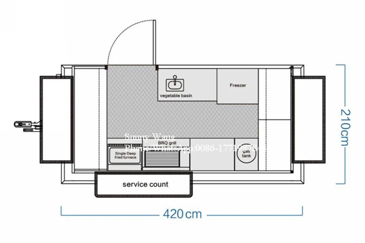 OEM Popular Designed Mobile hot dog cart , popcorn vending food truck, coffee bar food concession trailer