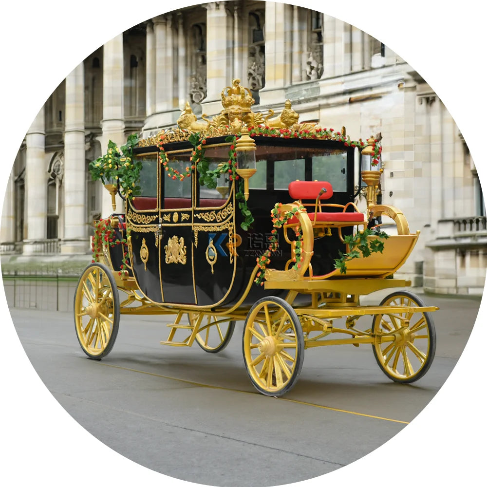 OEM Special Transportation Wedding Electric Horse Drawn Carriage Royal White Horse Wagon Europe Carriage