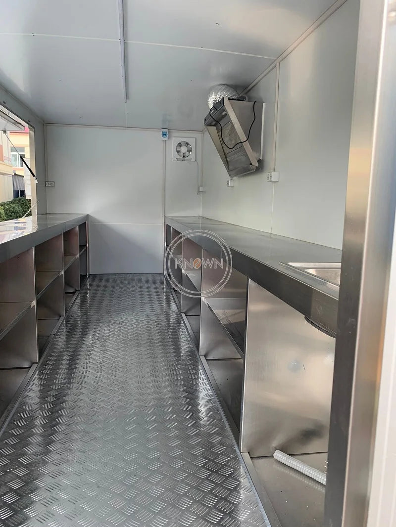 OEM 16ft Length Mobile Sale Street Food Trailer Shop Gelato Cart Halal Vegan Food Truck with Big Sales Windows For Sale in USA