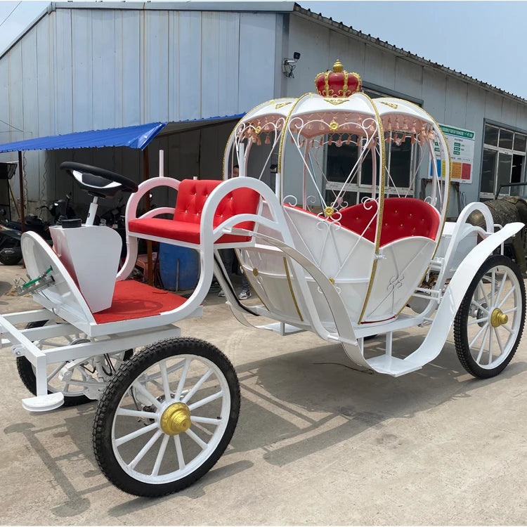 Wagon électrique pour chevaux de mariage à vendre Chariots de marathon de chevaux de Cendrillon de mariage blanc Transport spécial néerlandais