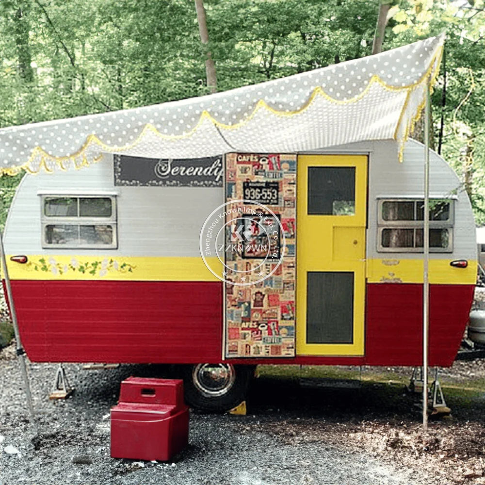 2024 Remolque para bocadillos Camiones de comida Mini caravana Quiosco de papas fritas Cocina móvil Pizza Carrito de café