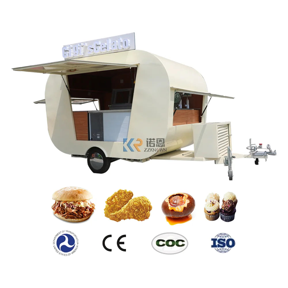 Street Using Fast Food Vintage Food Truck New Style Food Trailer CE DOT Approved Fast Coffee Catering Cart