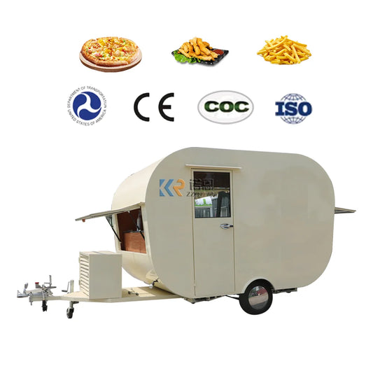 Stainless Steel Food Truck Hot Dog Deep Fryer Pizza Mini Food Trucks Miami Ice Push Stand Cart Trailer