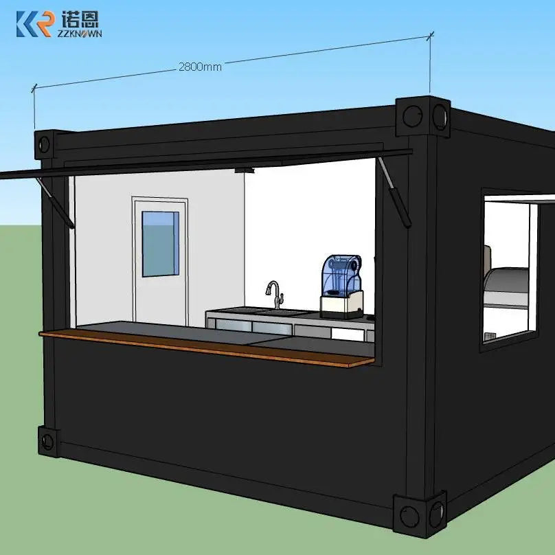 Shipping Container Cafe Bar Fast Food Kiosk With Coffee Machines