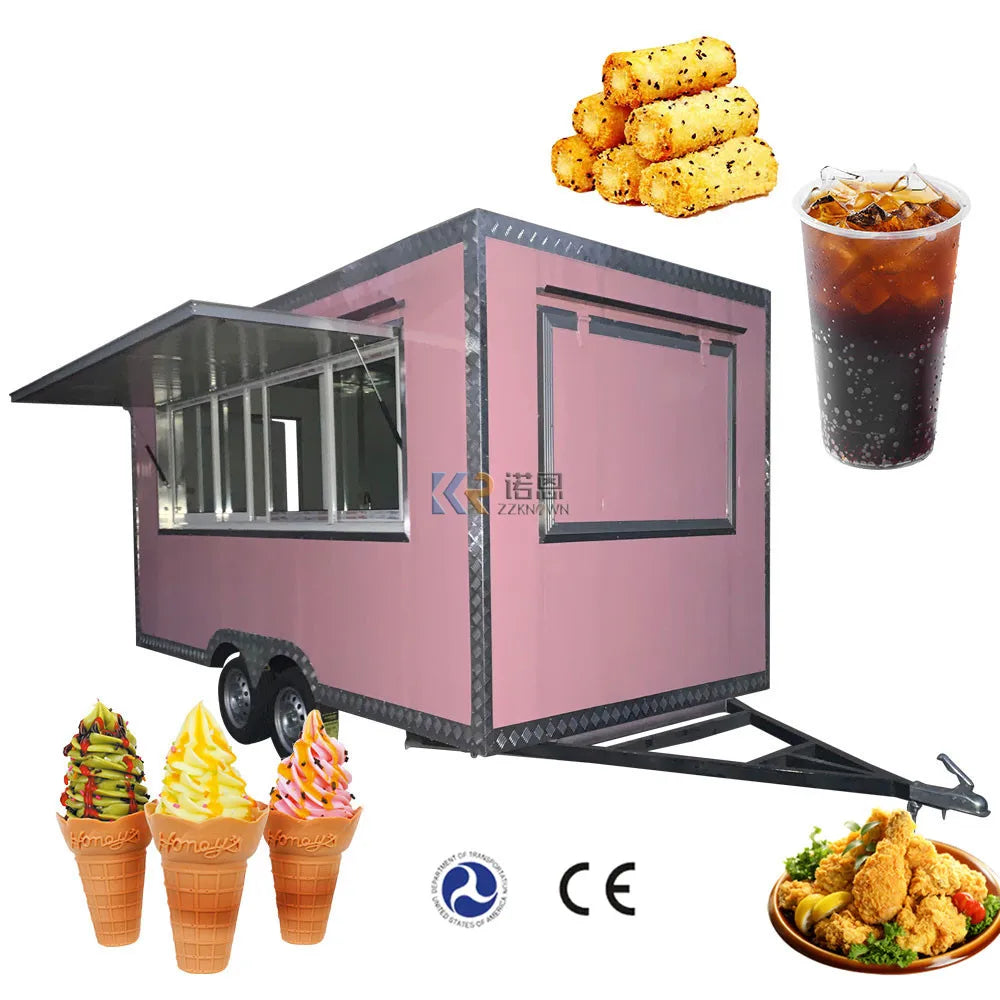 2023  Food Cart  Toy Truck Hot Trailer Mobile Fast Food Trailer with Full Kitchen Equipments