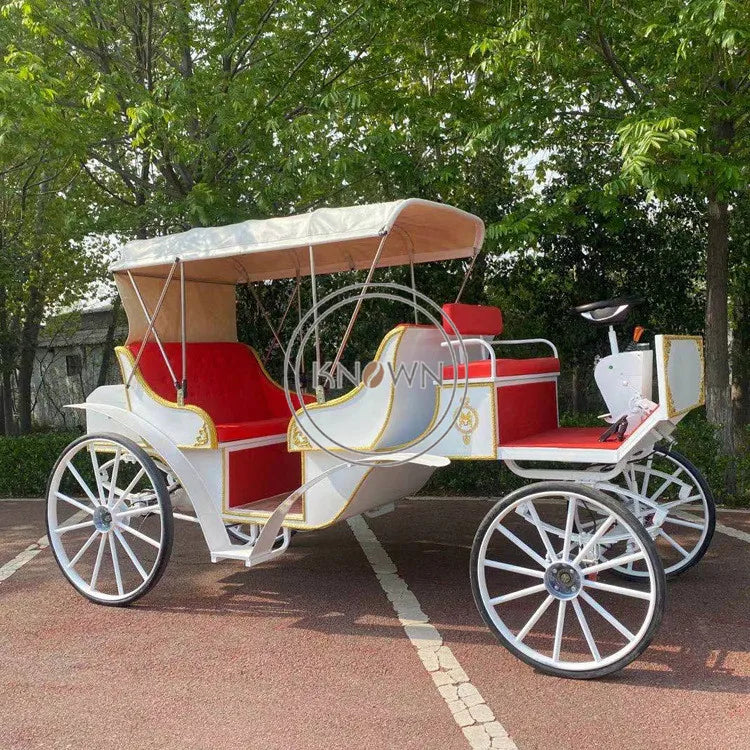 Remolque de lujo para carruajes tirados por caballos para bodas, estilo británico, eléctrico, para el lugar de celebración de bodas