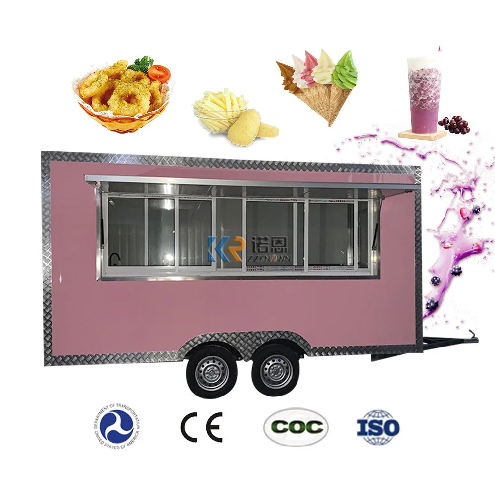 Remorque de cuisine mobile durable Camion de restauration personnalisé avec camion à pizza entièrement équipé à vendre