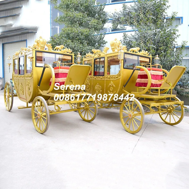 Chariot à chevaux électrique royal de style européen OEM Chariots et calèches de mariage à vendre