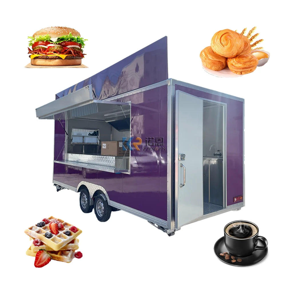 2023 Nouveau Food Truck à vendre Europe Cart Crêpes Fruits Cheval Box Trailer Remorque alimentaire personnalisée