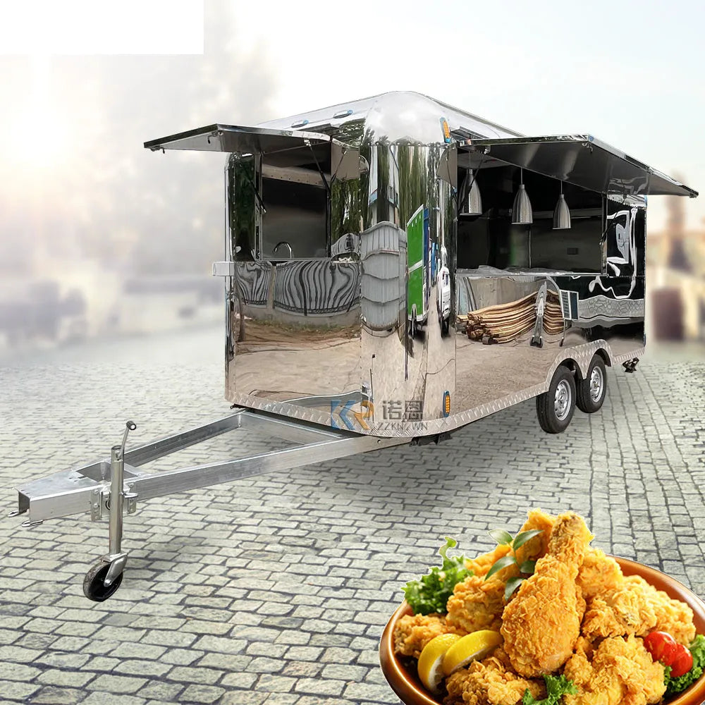 Food Truck New Arrival Outdoor Kitchen Fast Food Trailer With Cooking Equipment China Factory Mobile Food Cart For Sale Europe