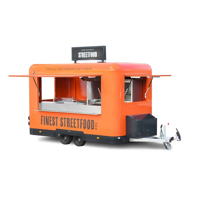 2023 Catering Food Truck Stainless Steel Food Truck Airstream Fully Equipped Food Trailer