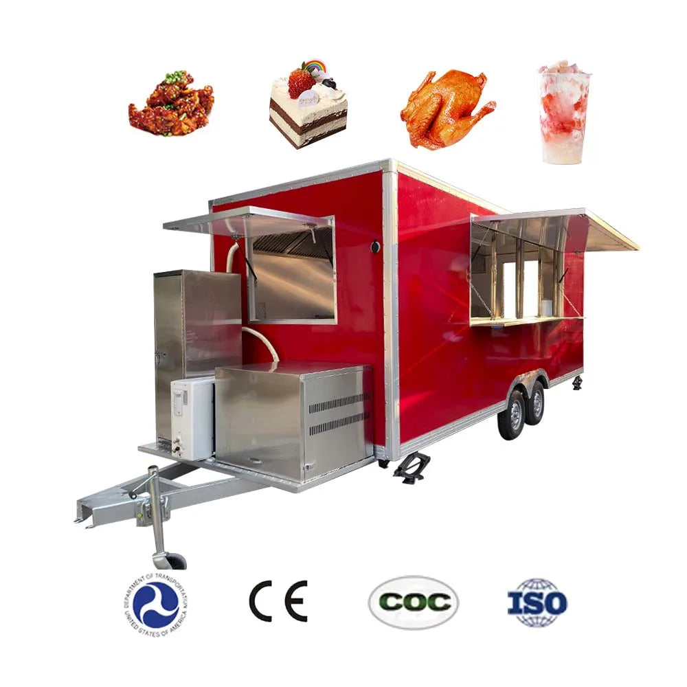 2023 Coconut Kiosk Hot Selling Fiberglass Material Food Trucks Mobile Food Trailer Food Truck with Full Kitchen Equipment