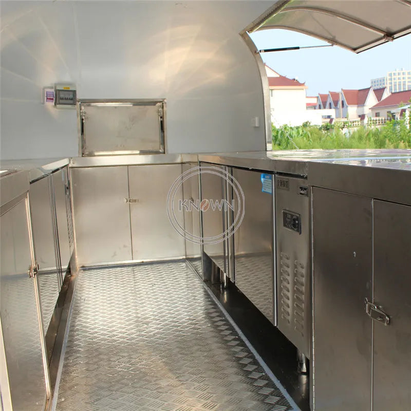 OEM Small 3M length Stainless Steel Mobile Food Trailer Cart Static Van for Sale Snack Hot Hot Ice Cream Coffee In USA