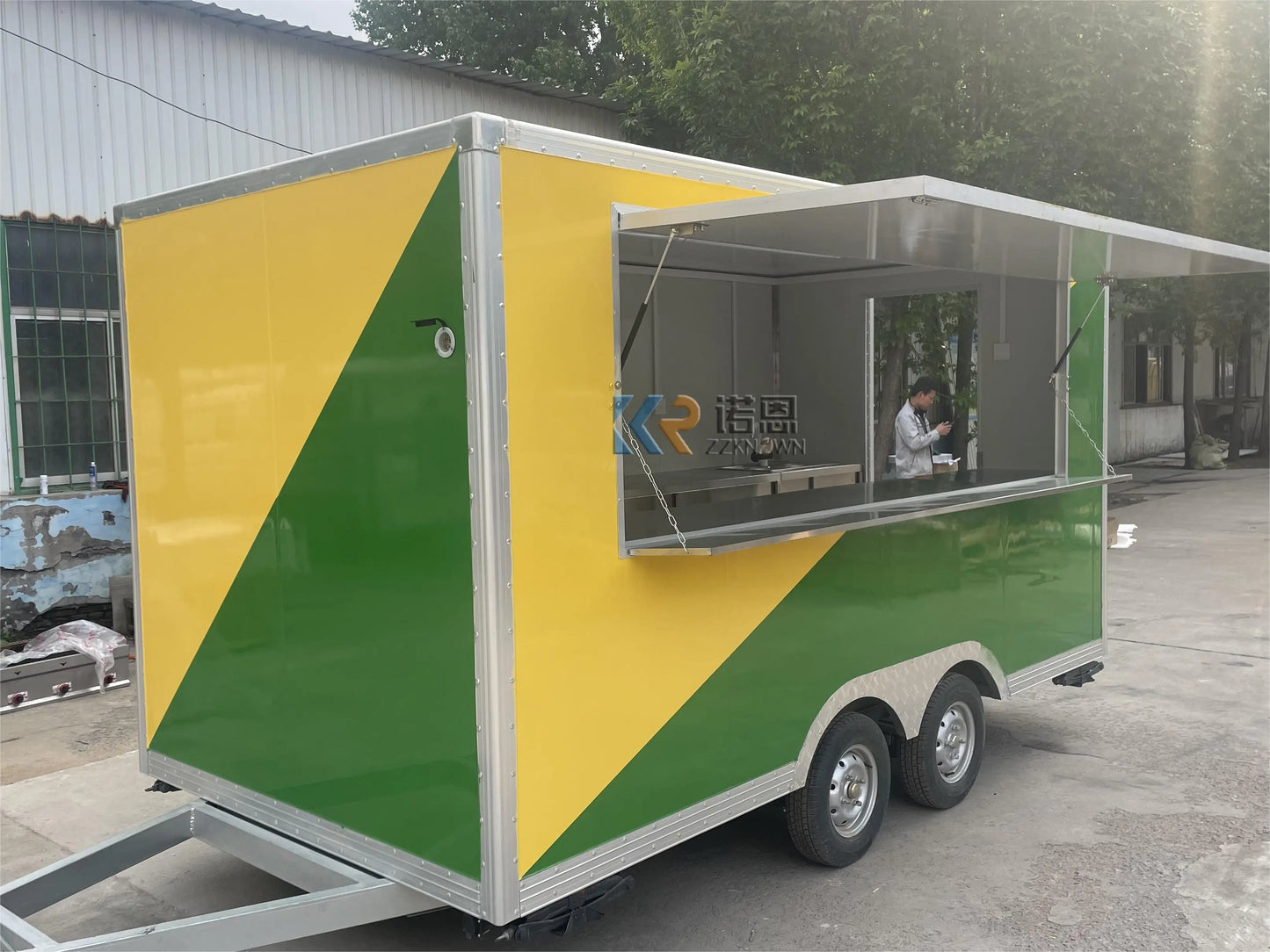 2023 Online Support Street Food Trailer Vending Kiosk 400cm Coffee Drinks Food Cart America Standards Food Truck for Sale