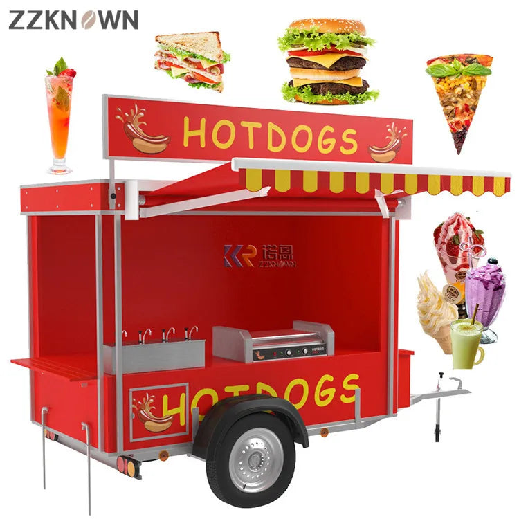 Customized Fast Food Trucks Street Ice Cream Vending Trailer Concession Truck With Kitchen for Sale