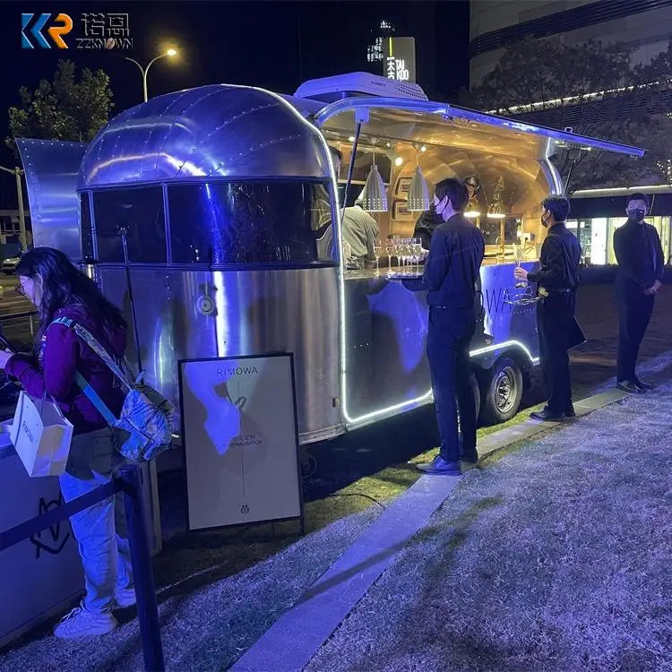 New Pizza BBQ Ice Cream Cart Concession Food Trailer Mobile Beer Bar Airstream Food Truck With Full Kitchen Restaurant Equipment