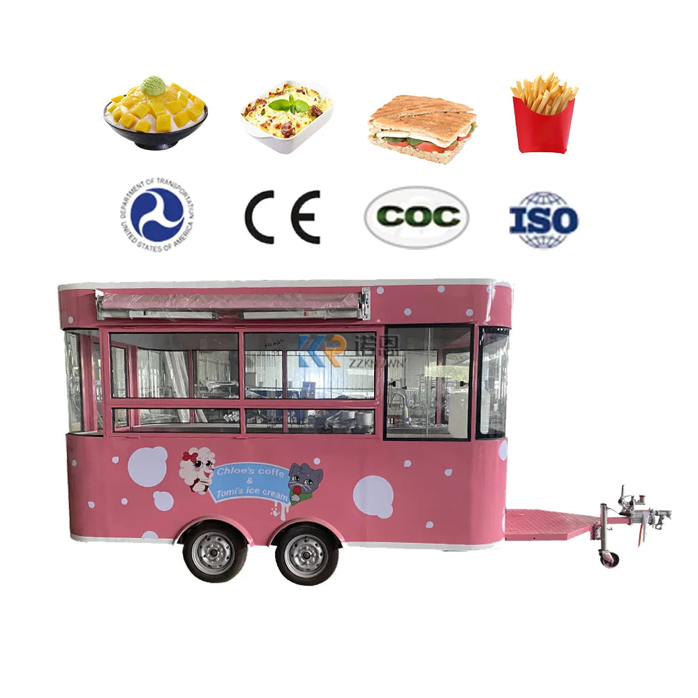 Factory Price High Quality Mobile Snack Dinner Fast Food Cart Food Truck Trailer Fast Food Truck With Full Kitchen