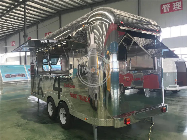 OEM Stainless steel mobile food trailer food truck for sale europe fast food cart