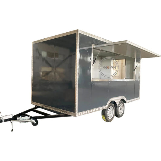 2023 13 ft Mobile Food Truck Dining Food Trailer For Europe Vendors Hotdog Food Cart Customized