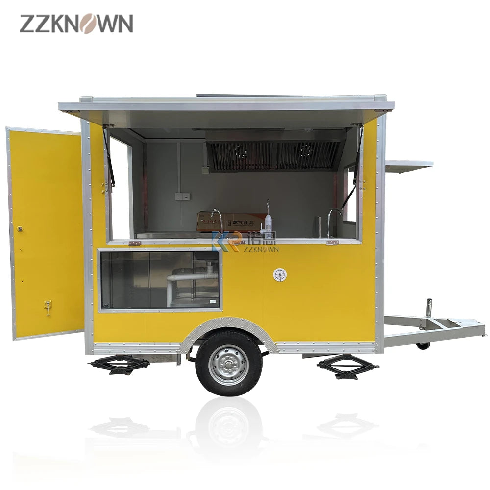 Remorque de nourriture personnalisée OEM Mobile 2,4 M Street Hot Dog Pizza Ice Cream Food Trailer Kiosk remorquable à vendre