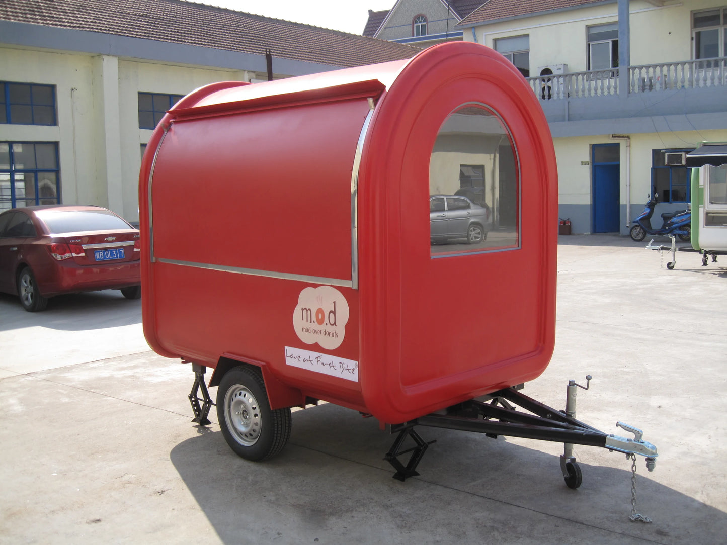 2023 2.2m Length Snack Food Truck Trailer Street Mobile Kitchen Hot Dog Ice Cream Coffee Cart For Sale Catering Equipment Van