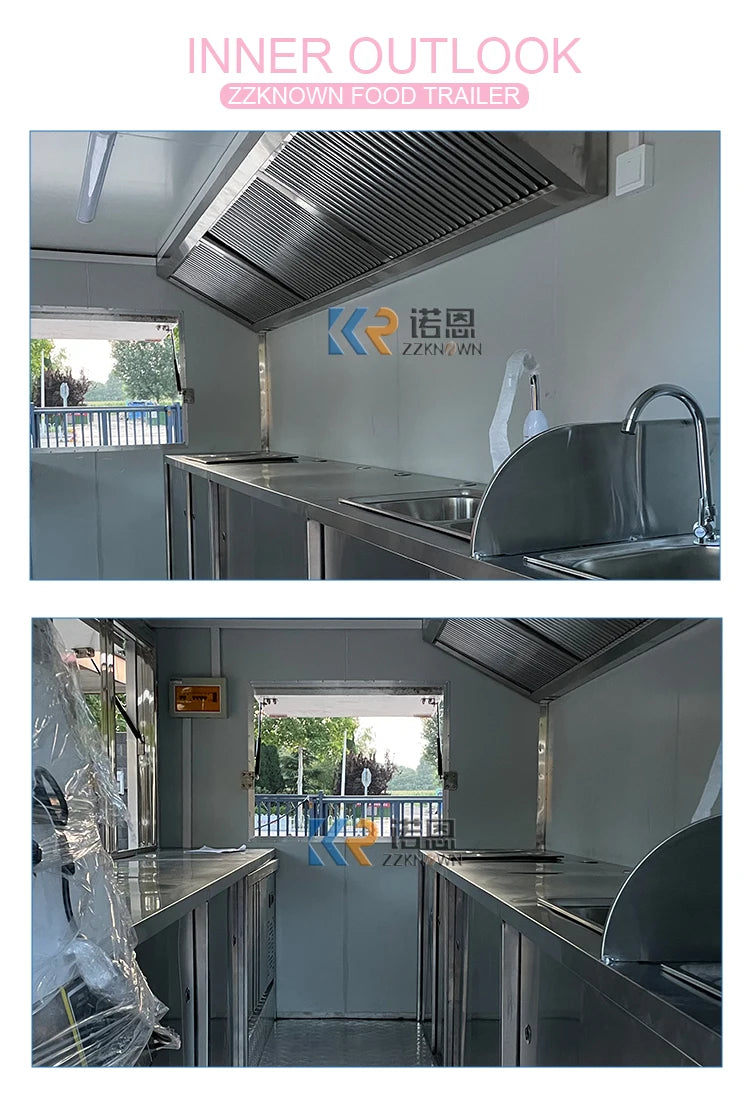 China OEM Catering Concession Food Trailers Fully Equipped Food Truck  Mobile Kitchen Coffee Snack Fast Food Cart for Sale