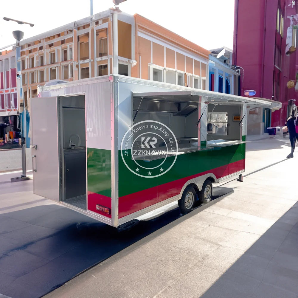 Camión de bocadillos 2024 Remolque de comida de café móvil Remolque de bar móvil con CE Remolque de comida totalmente equipado