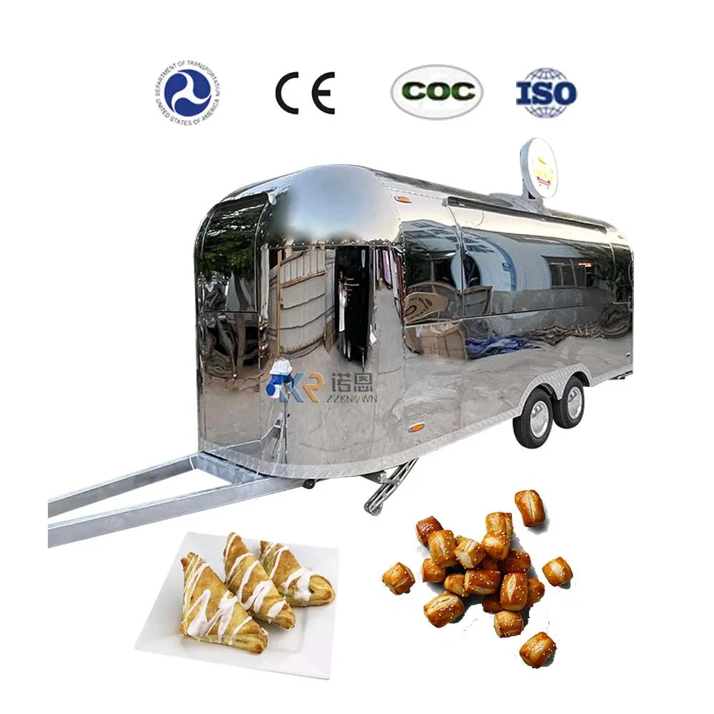 2023 Street Food Truck With Full Kitchen Equipments Fully Equipped Mobile Food Truck Mobile Bar Trailer Airstream Food Truck