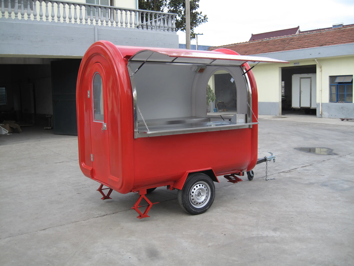 2023 2.2m Length Snack Food Truck Trailer Street Mobile Kitchen Hot Dog Ice Cream Coffee Cart For Sale Catering Equipment Van