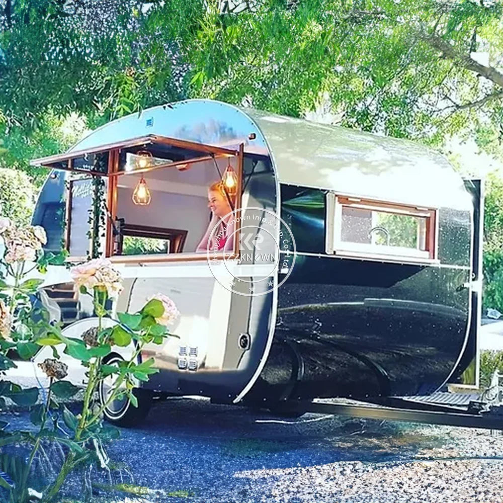 2024 Remolque para bocadillos Camiones de comida Mini caravana Quiosco de papas fritas Cocina móvil Pizza Carrito de café