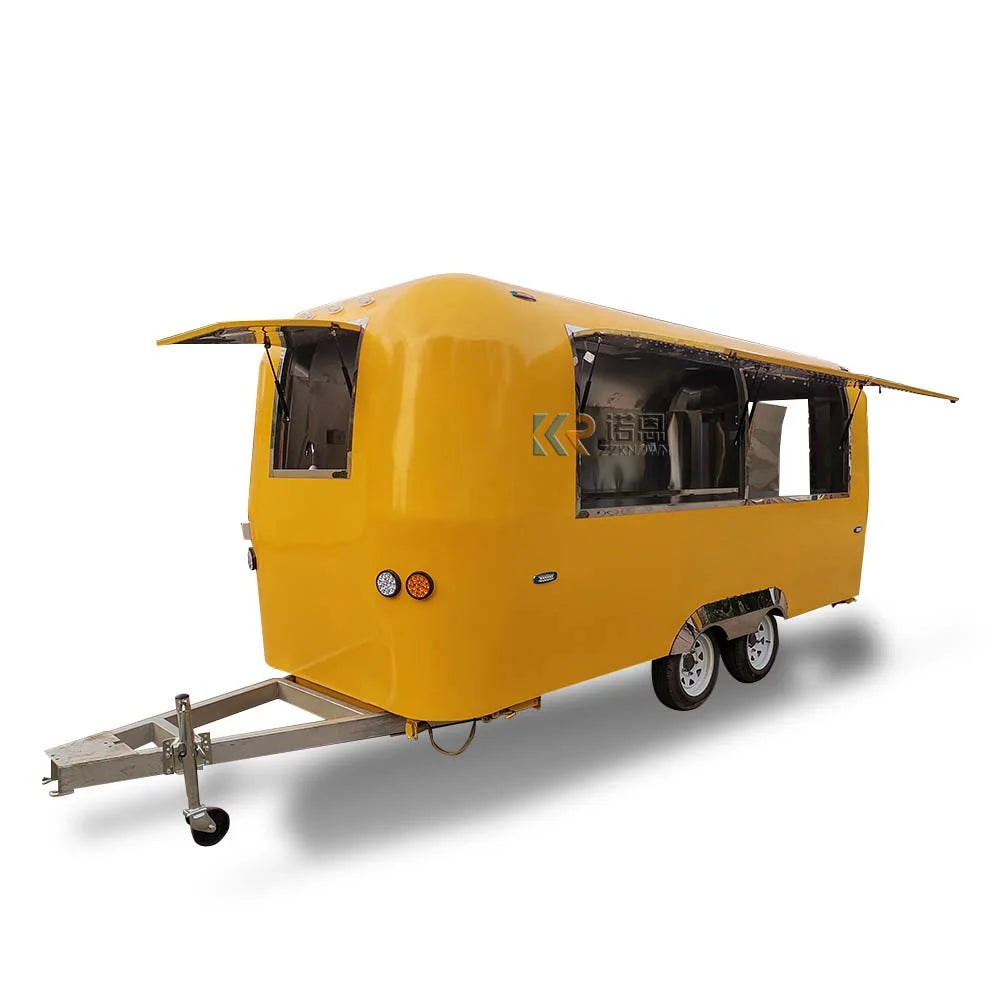 Airstream Coffee Pizza BBQ Fast Food Trailers Chinese New Street Mobile Fast Food Truck Van Ice Cart