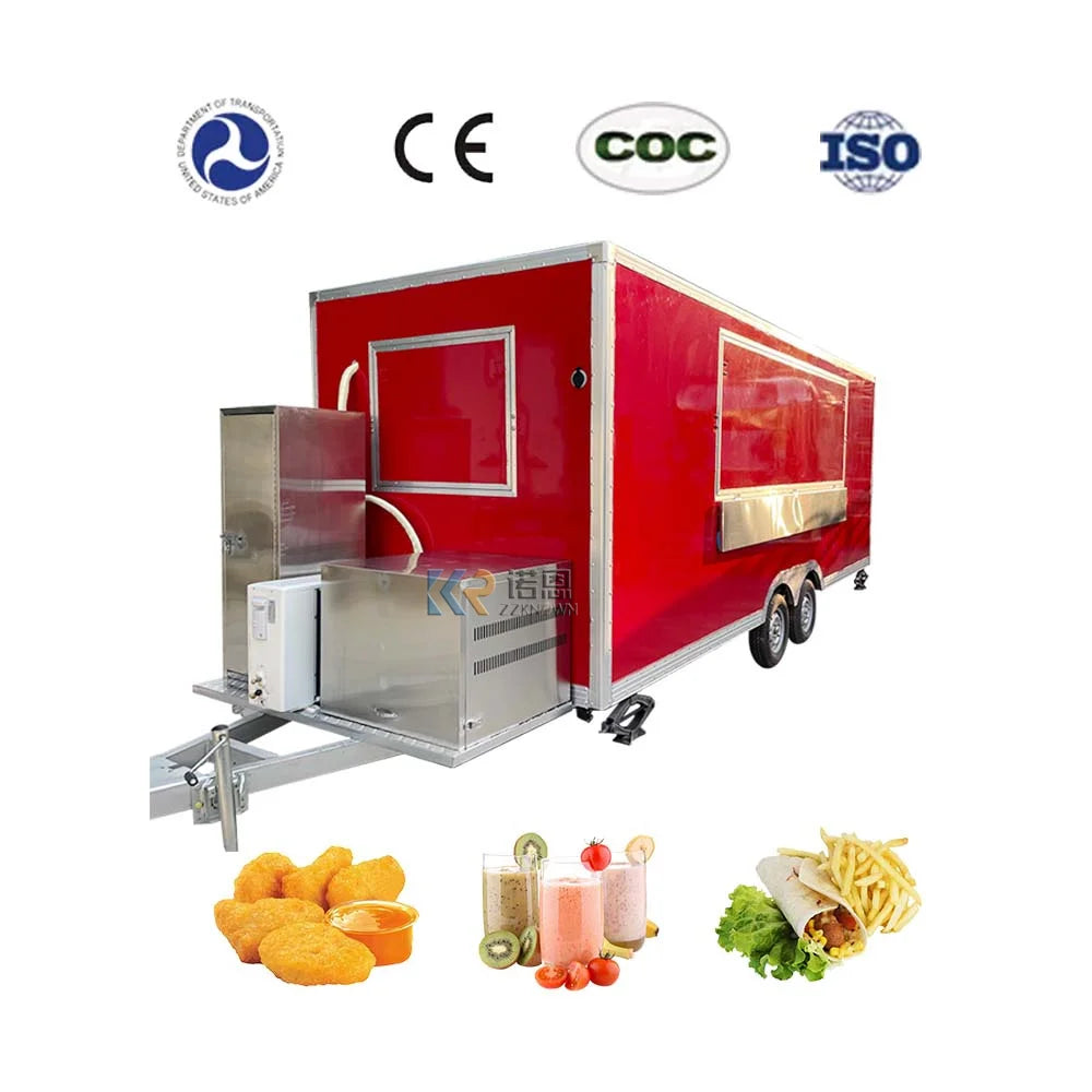 2023 New Design Food Cart Indoor Mobile Food Trailer For Sale Food Truck with Full Kitchen Equipment