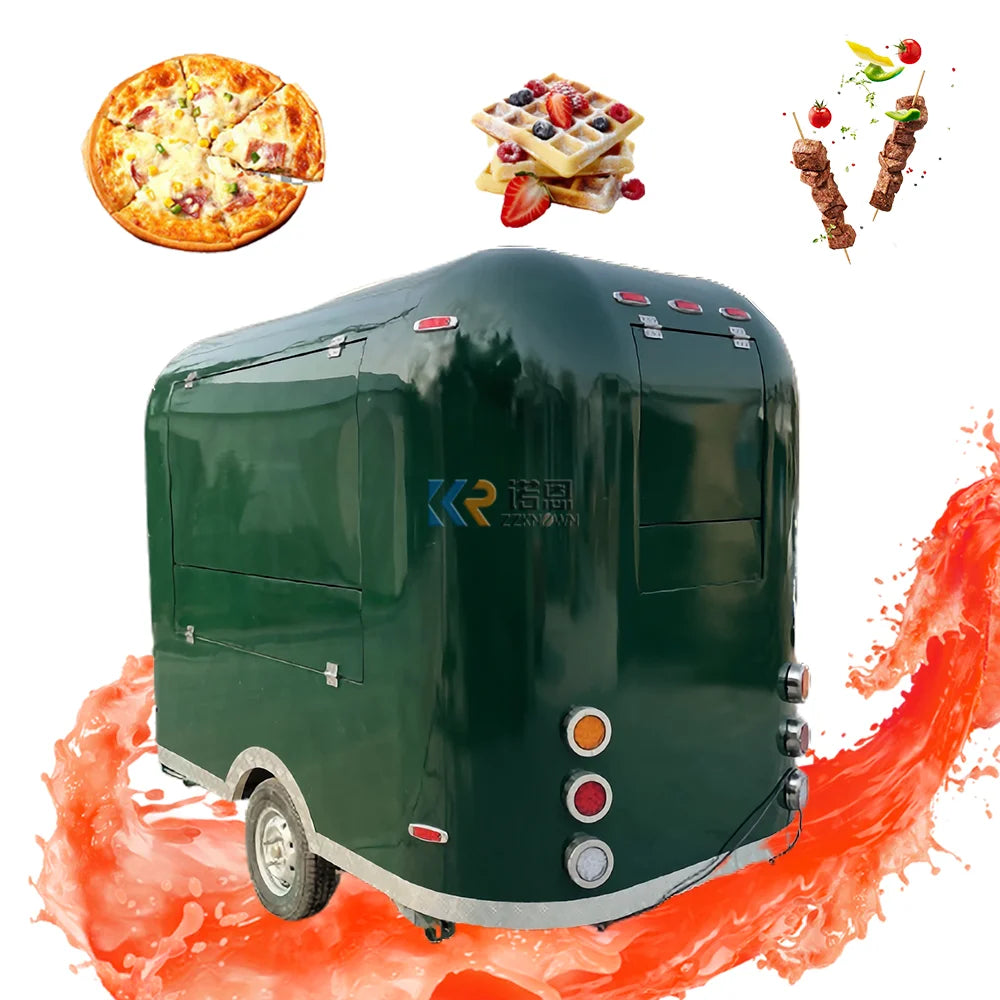 OEM New Arrival Mobile Street Fast Food Truck Caravan Summer Ice Cream Food Cart Hor Sale Coffee Snack Food Trailer