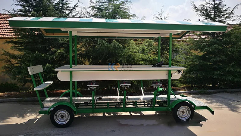 Nuevo carrito de bar móvil para exteriores con capacidad para 6 pasajeros, carrito de comida para bocadillos y dulces, bicicleta eléctrica para cerveza