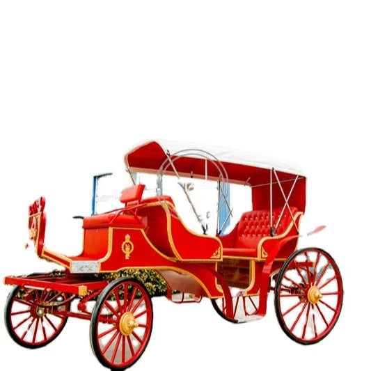 OEM 4 Wheel Wedding Horse Carriage for Sale Europe Luxury Royal Horse Cart Wagon with CE Certification