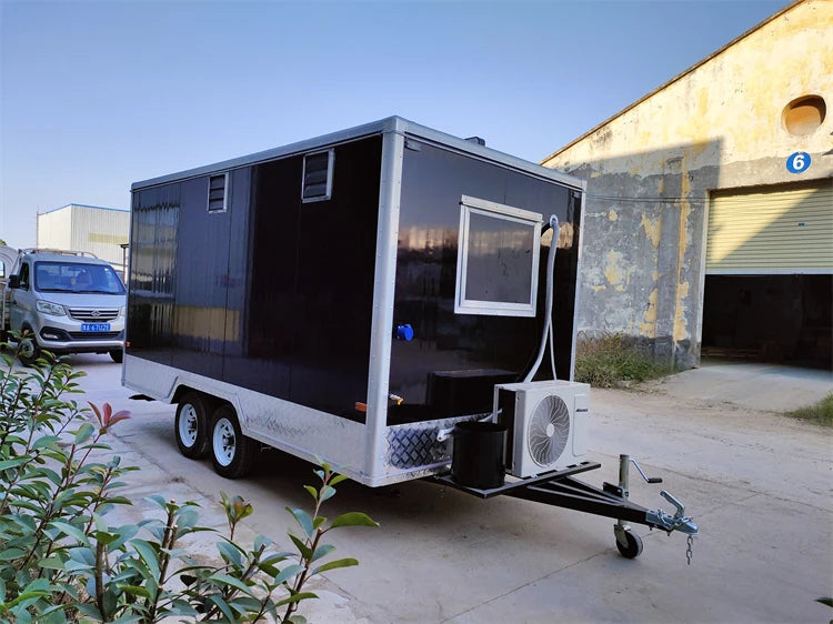 Chariot de cuisine en acier inoxydable pour grillades, hamburgers, glaces, camion de restauration rapide, kiosque mobile, concession, snacks, remorques