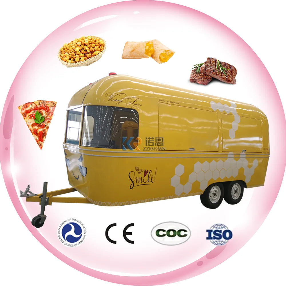 2023 New Type Street Selling Coffee Van Catering Cart Burgers Fries Ice Cream Bus Mobile Food Truck