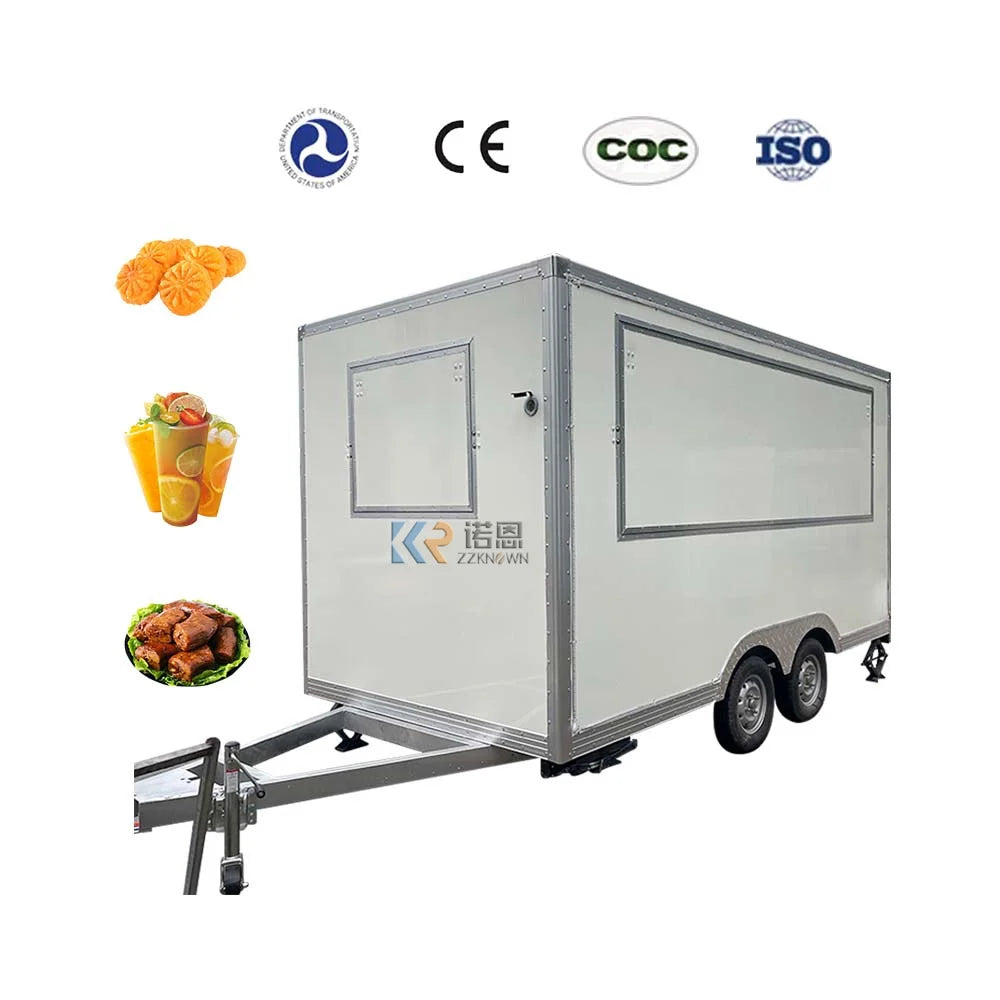 Usa Standard Fast Food Kiosk Ice Food Truck Mobile Kitchen Food Trailer With Full Kitchen Equipment