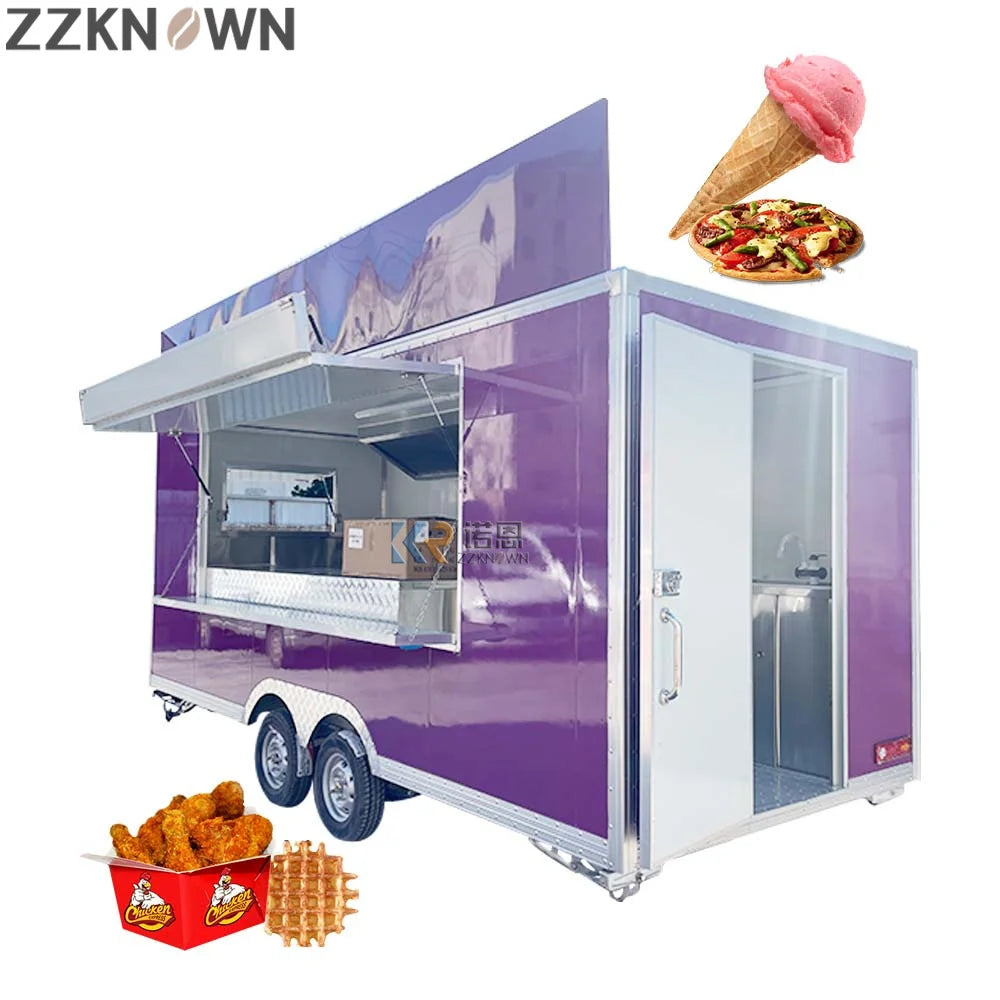 2023 American Popular Street Outdoor Fast Food Carts Crepe Food Truck With Snack Mobile Kitchen Cooking Equipments Price