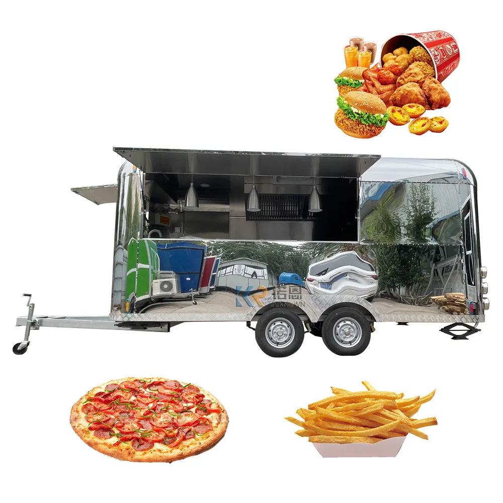 Mobile Food Truck Catering Trailer Outdoor Street Snack Food Cart Fruit Carts Ice Truck Food Trailer