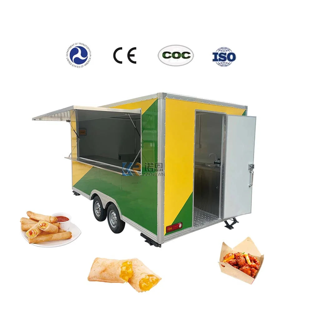 OEM Retro Mobile Food Trailer CE Approved Ice Vending Trucks Fast Coffee Catering Cart For Sale Europe